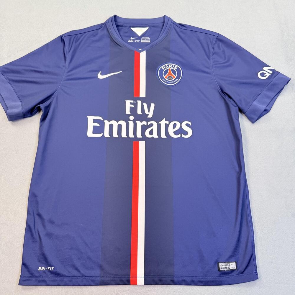 Paris Saint-Germain Jersey Mens XL Blue Soccer Nike Dri-FIT Fly Emirates 2014